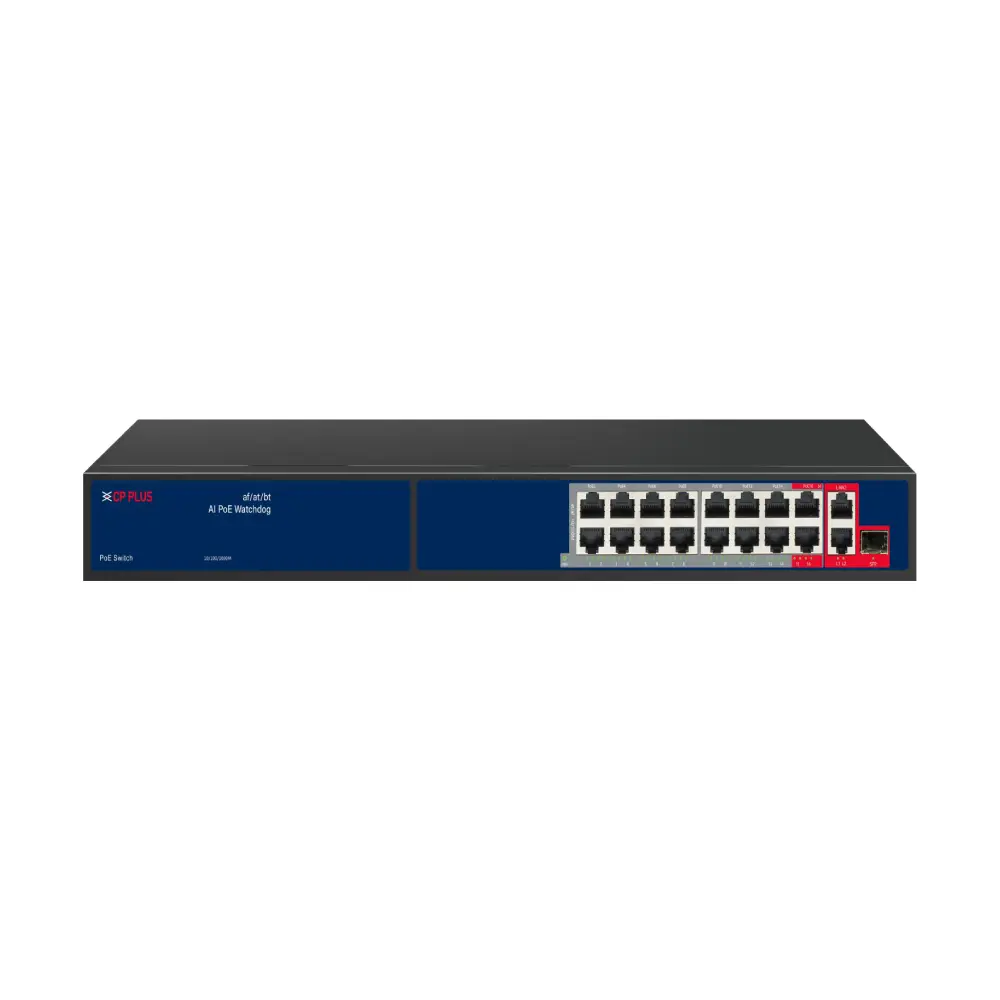CP-Plus Poe Switch 16 Port (16EP+2G+1SFP Port) CP-ANW-HP16G2F1-N30
